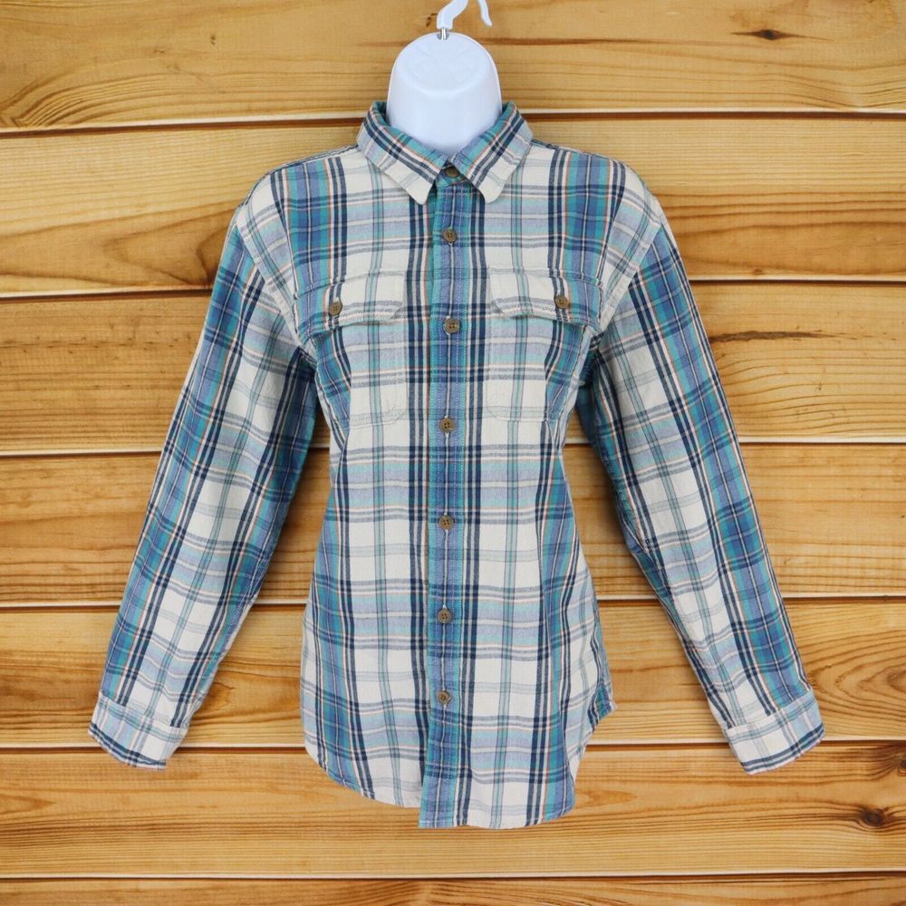 Eddie Bauer Button Up Shirt Classic Fit‎ Collared Womens Size S Multicolor Plaid